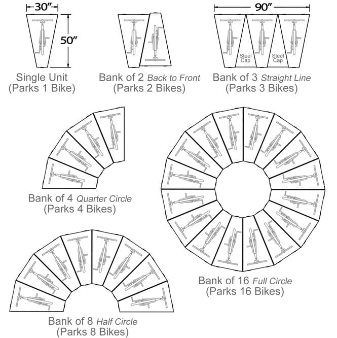 DLPV configuration diagrams1 to 16 bikes