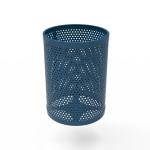 Round Steel Trash Receptacle - 32 Gallon