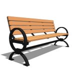Plaza Avenue Back Metal Strap Bench