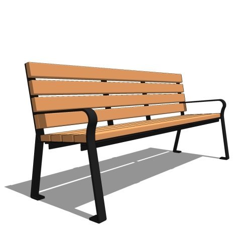 6-Plaza-Recycled-Straight-Back-Bench Plaza Recycled Straight Back Bench - Image 1