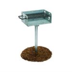 Galvanized Rotating Pedestal Outdoor Barbecue Grill - 300 Square Inch