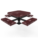 Octagonal Pedestal Table with Rolled Seats