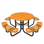 Round Solid Top Portable Picnic Table