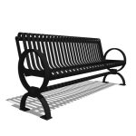 Roundcast - R2 - 6' Strap Metal Straight Back Bench