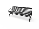 Village Slatted Metal Bench 6'
